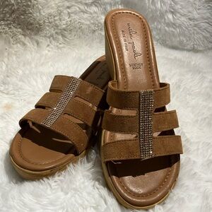 Mila Paoli Tan Platform Sandals